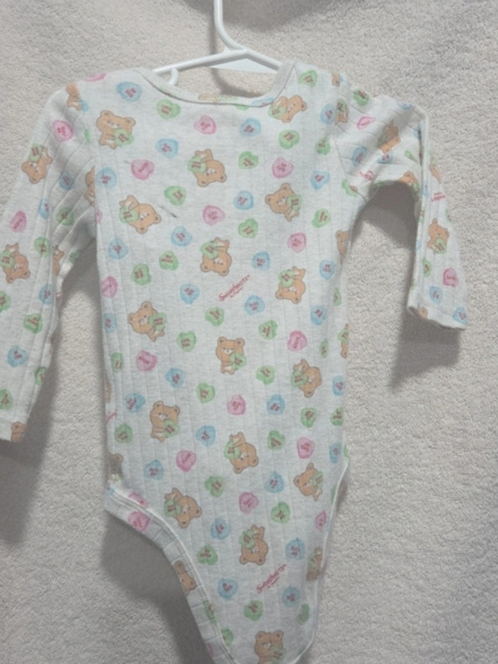 Sweethearts Bear Print Long Sleeve Bodysuit Baby 12M